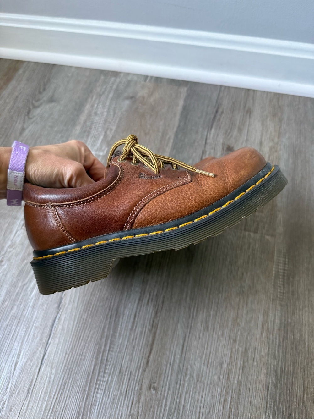 Dr Martens Docs Brown Leather Lace-Up Shoes Oxford Shoes Brown Unisex Size 4 / 5 - Picture 3 of 11